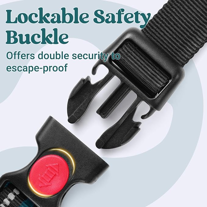 rabbitgoo Dog Harness for Large Dogs, No Pull Pet Harness with Soft Padded Handle, Adjustable Reflective Vest with 3 Buckles, Easy Walking Harness with 2 Leash Clips, Green, L