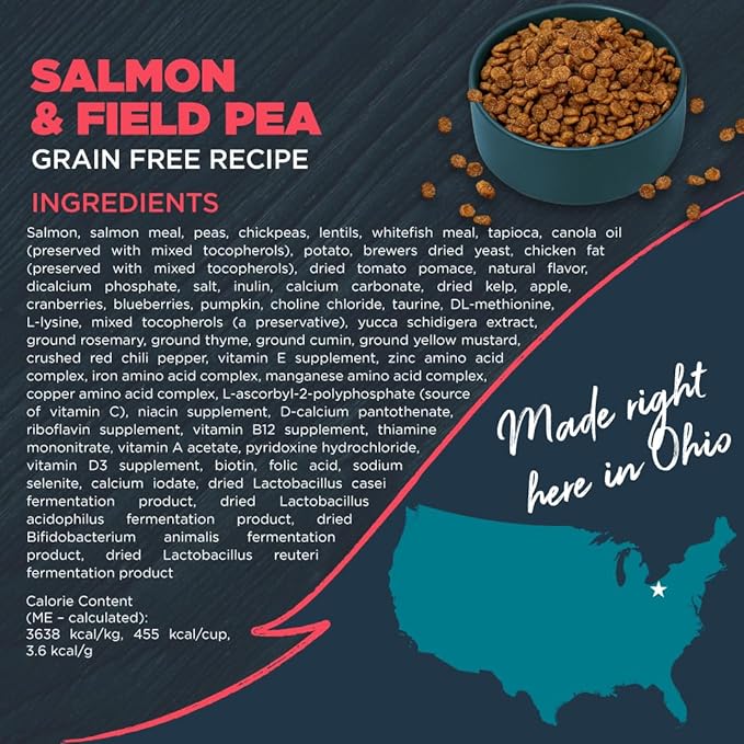 Blackwood Grain Free Dry Dog Food, Salmon & Field Pea Recipe, 24 Pound Bag for All Life Stages, Slow Cooked with Vitamins & Minerals for a Balanced Diet