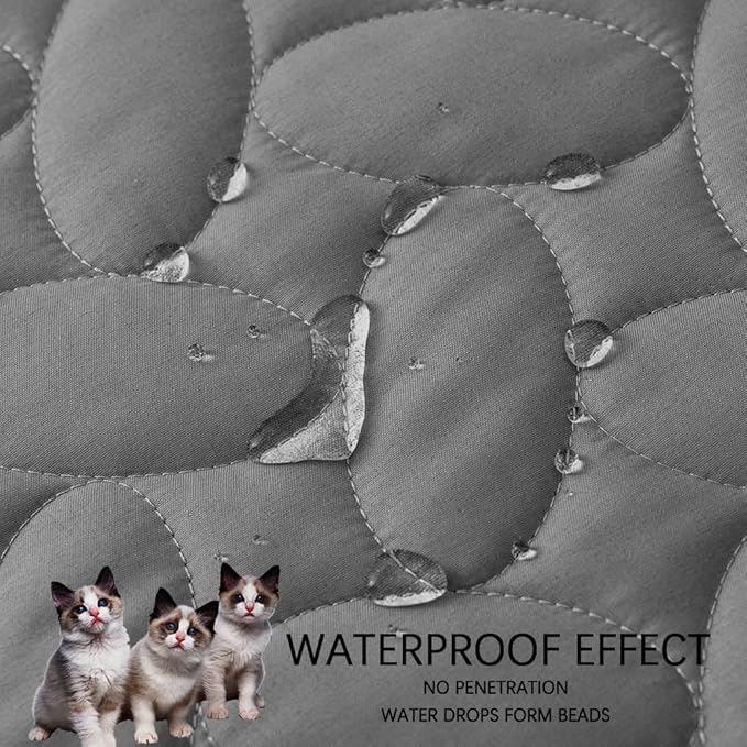 Ameritex Waterproof Pet Bed Cover Anti-Slip Dog Bed Blanket for Sofa and Furniture Waterproof New Pattern Design (Lightgrey, 30x80 Inch (Pack of 1))