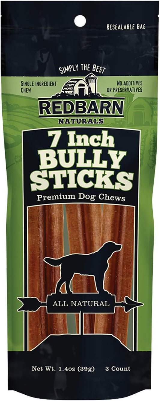 Redbarn Pet Products 7" Bully Sticks for Dogs, 3-Count, Pack of 9