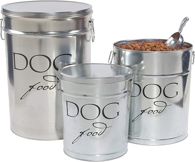 Harry Barker Pet Food Storage Collection, Classic Silver Food Storage - Large