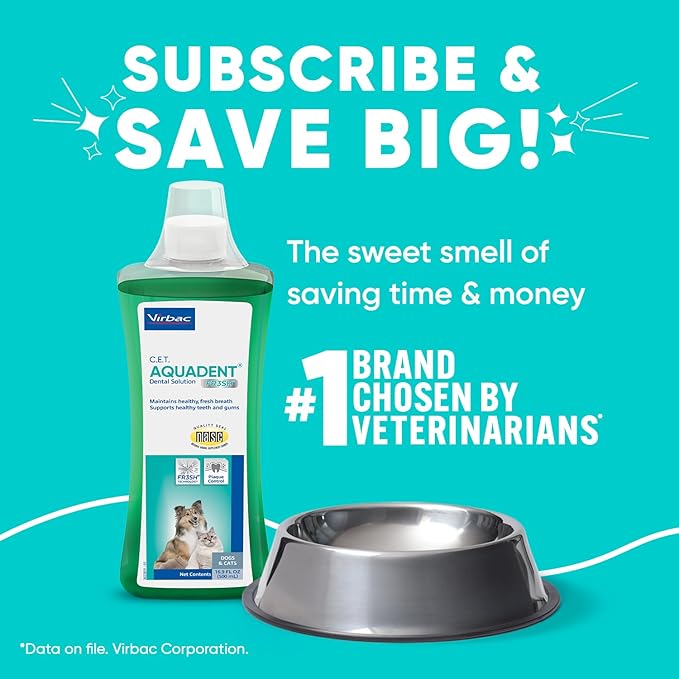 Virbac C.E.T. Aquadent Dental Solution for Dogs and Cats (500 ml)