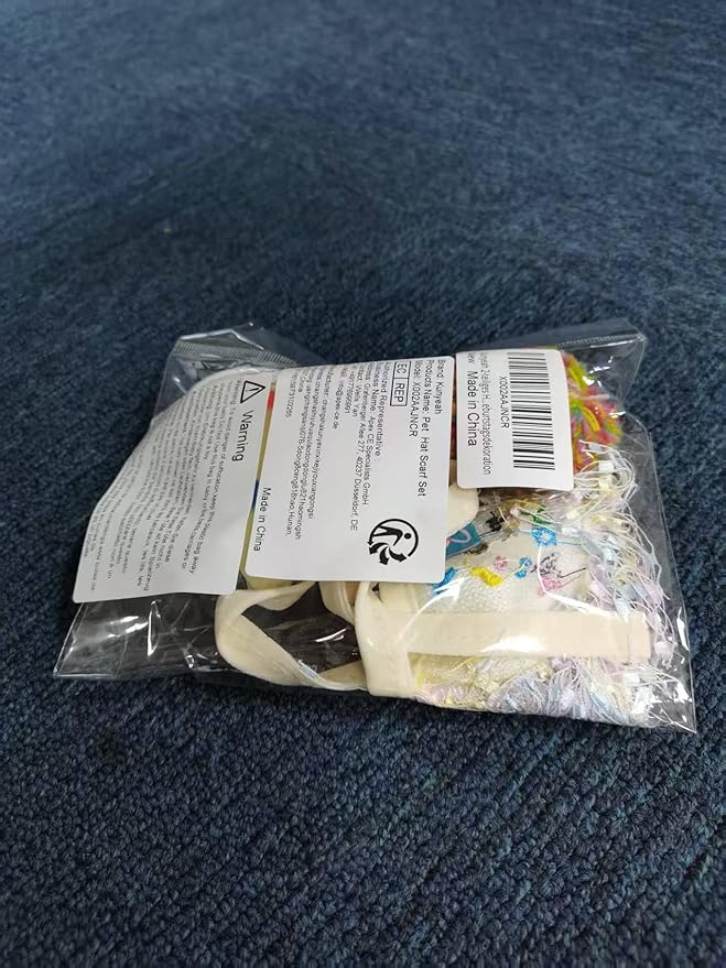 Kunyeah 2Pcs Pet Happy Birthday Hat Scarf Set Puppy Princess Costumes Cute Cat Bandana Outfit Dog Cone Hat wtih Pom-pom Colorful Lace Bib Collar Pet Birthday Decorations Party Supplies (Colorful)