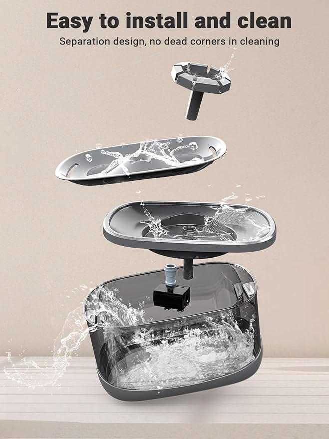 Kastty 2.5Gal/9.5L Dog Water Fountain Extra Large Pet Water Fountain 3 Flow Modes Cat Water Fountain Larger Filter Filtration& Smart LED Pump& Safe Touch, BPA-Free, Quiet for Large Dogs Pets FS68