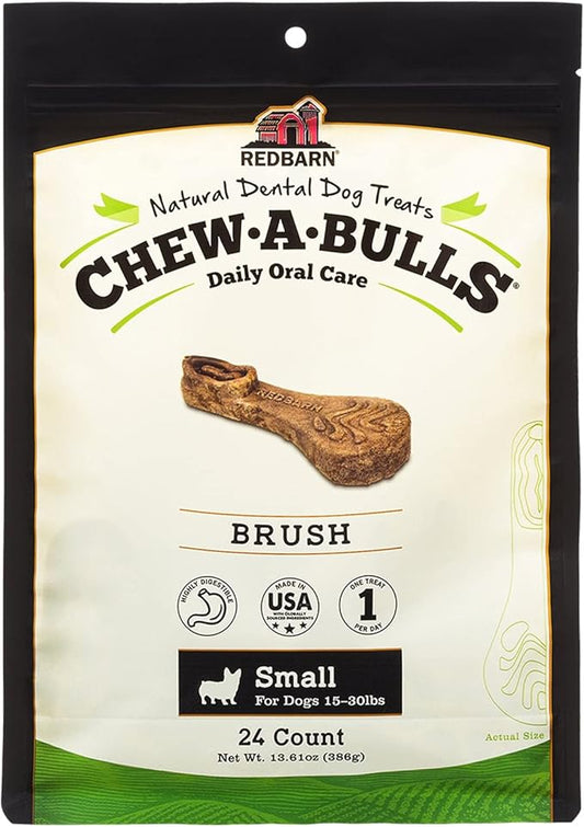 Redbarn Pet Products Chew-A-Bulls (Size: Small, Shape: Brush, 24-Count (Case of 10))