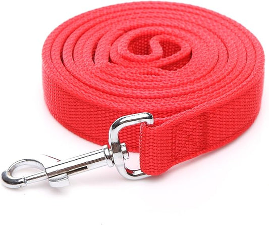 Strong Nylon Dog Leash with 2-Layer, 4 FT/ 6 Feet Long, 1 Inch Wide for Medium Large Dogs (1'' x 7 FT, Red)