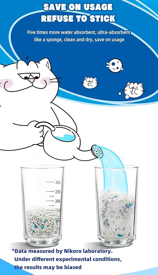 NIKORO Mixed Cat Litter,Strong Clumping Cat Litters,Odor Control and Unscented Ultra Absorbent Water Flushable Bentonite Tofu Cat Litter,Dust Free Scent Free,(5.29 lbs×1Bags)