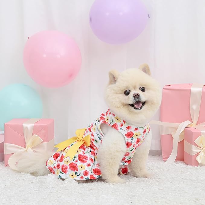 CuteBone Velvet Dog Dresses for Small Dogs, Stylish & Soft Fabric, Comfortable Fit for Everyday Wear, Perfect for Special Occasions NCVA09M