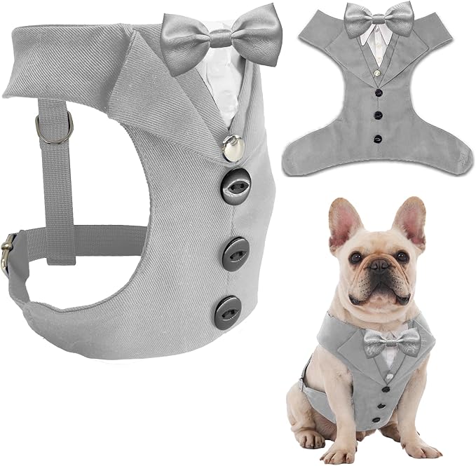 AVERYDAY Dog Tuxedo for Wedding Outfit, Dog Suit and Tie Costumes for Birthday, Halloween, Cosplay, Christmas Party, Pet Formal Wear with Bowtie, Tux for Medium Large Dogs, Bulldog, Labrador, Husky