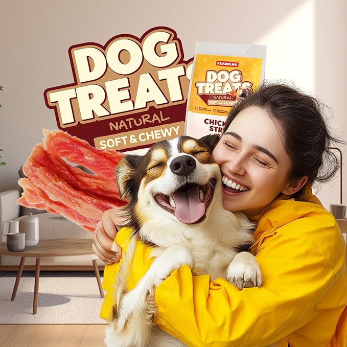 Chicken Jerky Dog Treats, Real Chicken Strips Dog Training Treats Soft Rawhide-Free Chews Healthy Snacks for Small Medium Large Breed 10.54oz