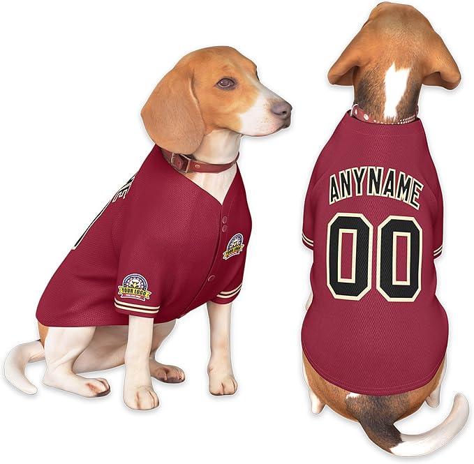 Custom Dog Baseball Jersey with Name Number Logo for Small Pet Dogs-Personalized Dog Shirts