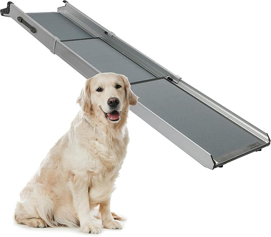 PetSafe Happy Ride Compact Telescoping Dog Ramp - Portable Pet Ramp for Cars, Trucks & SUVs with Adjustable Sizing - Non-Slip Design - Lightweight Pet Mobility Assistance - Compact