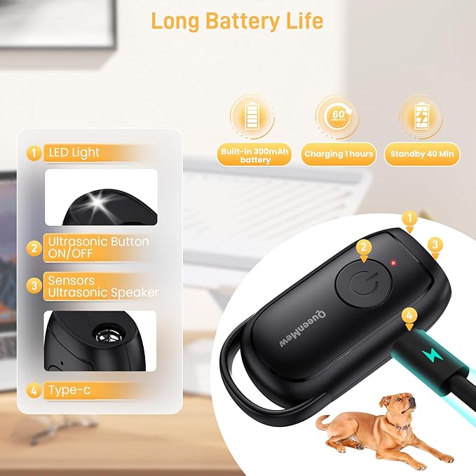 Anti Barking Device,26FT Dog Barking Control Devices,Portable Dog Barking Deterrent Devices,Handheld No Bark Dog Barking Control Device,Dog Behaviour Corrector IPX2 Waterproof Indoor & Outdoor Use