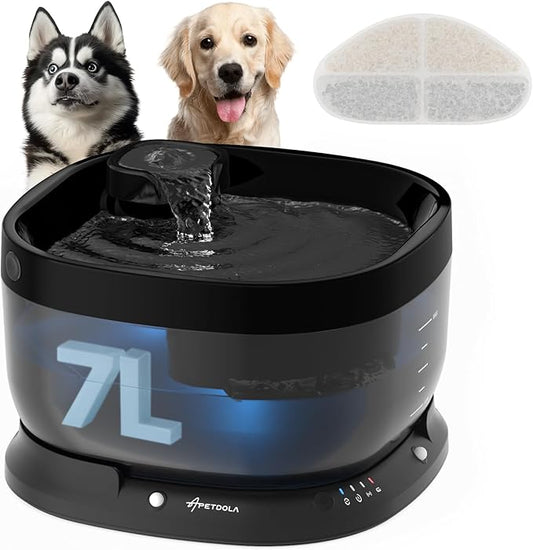 Wireless Dog Water Fountain,Battery Operated Dog Water Dispenser with Motion Sensor, 237 oz/ 7L Cordless Fountain Water Bowl 3 Work Modes for Large Dogs Cats Multi-Pets - FP30