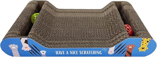 Cat Scratcher Cardboard | Reversible Corrugated Scratch Pad | Eco-Friendly | Durable | Large Size | for Indoor Cats | Includes Catnip