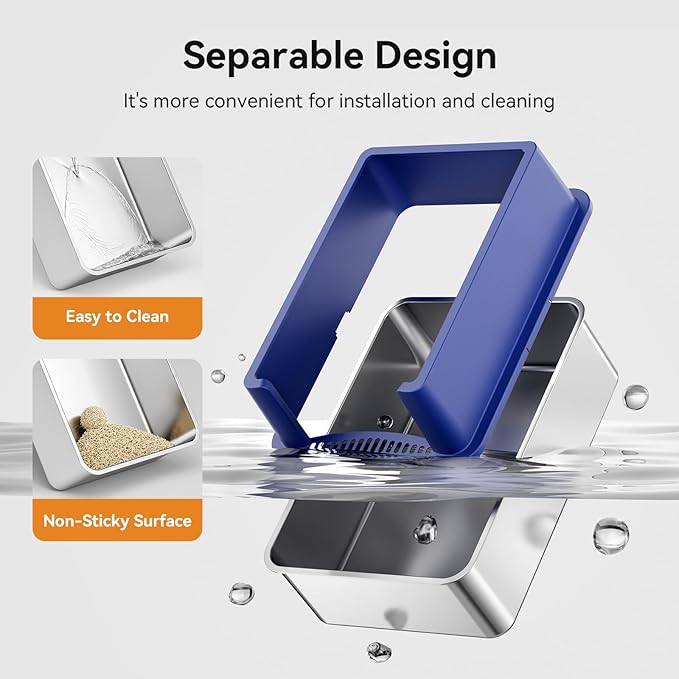 XXXL Stainless Steel Litter Box,28"L*20"W*12.5"H Large Capacity Metal Cat Litter Box for Big & Multiple Cats,Anti-Leakage,Non-Stick Surface for Easy Cleaning,Odor-Resistant,Scratch-Resistant