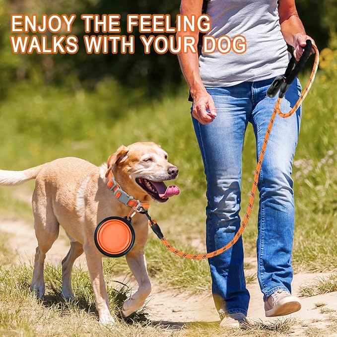 BARKBAY Dog Leashes for Large Dogs Heavy Duty Dog Leash 4/5/6 FT with Comfortable Padded Handle and Highly Reflective Threads for Medium Large Dogs Walking Training Running (6FT-1/2'',Orange)