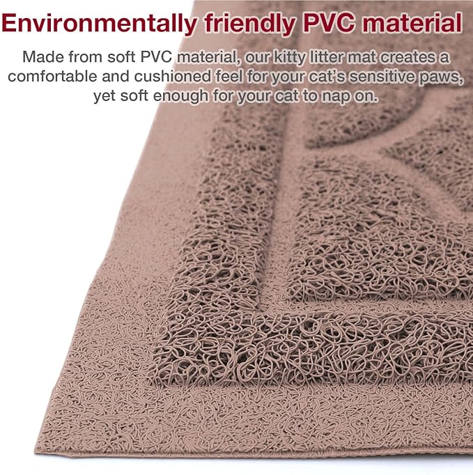 Cat Litter Mat Litter Trapping Mat, Non-Slip, Less Waste Cat Litter Box Mat,Door mats, Entrance mats，Waterproof, Anti Slip, and pet Urine Resistant，47" x 36" Champagne Color