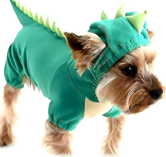 Hotumn Dinosaur Dog Halloween Costume Pet Dino Hoodie for Medium Dogs (X-Large, Green)