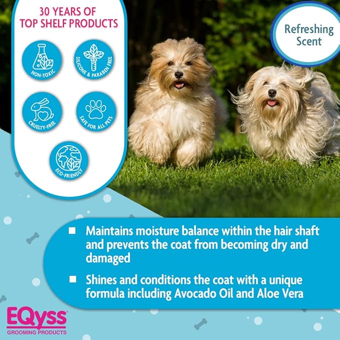 EQyss Avocado Mist Pet Spray Conditioner - Shines, Conditions, and Reduces Shedding, Weightless Leave in Spray - for Dogs, Cats, Puppies - Oil and Silicone Free, pH Balanced, USA Made