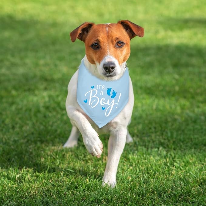 It's A Boy Gender Reveal Baby Announcement Pregnancy Announcement Dog Bandana Triangle Scarf Baby Announcement Photo Prop Pet Scarf Accessories for Pet Dog Lovers Gifts - Blue