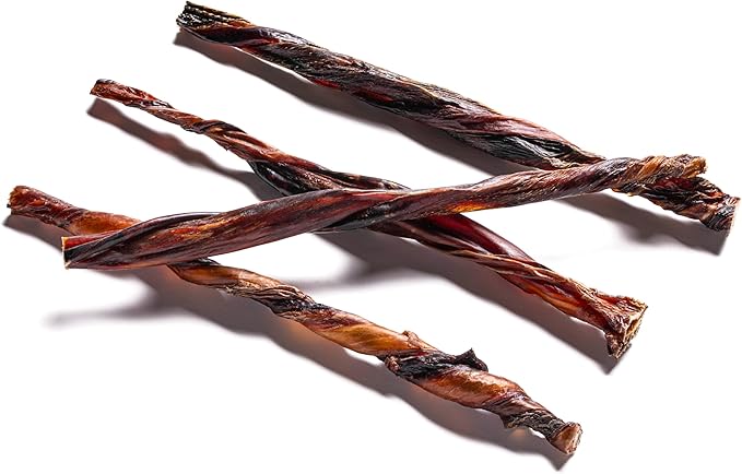 Jack&Pup 12" Bully Twists | Odor Free Bully Sticks for Dogs | Single Ingredient Dog Chew Sticks for Light Chewers | All Dog Breeds (15 Ct)