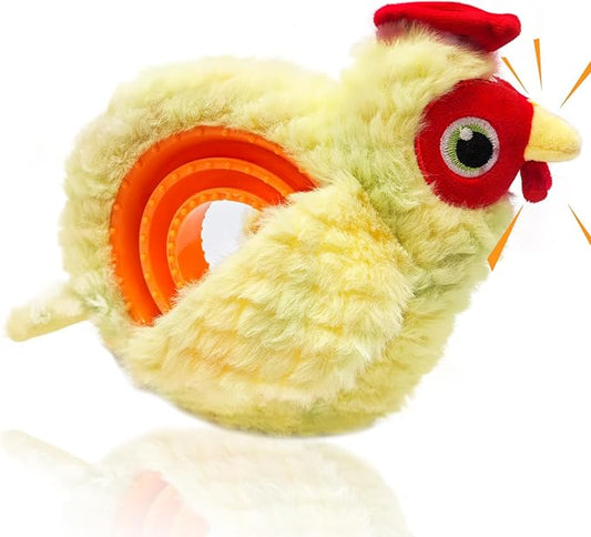 Chicken Plush Tug of War Dog Toy, Stuffed Crinkle Dog Squeaky Toy with Slow Feeder Puppy Chew Toy for Small Medium Large Dogs