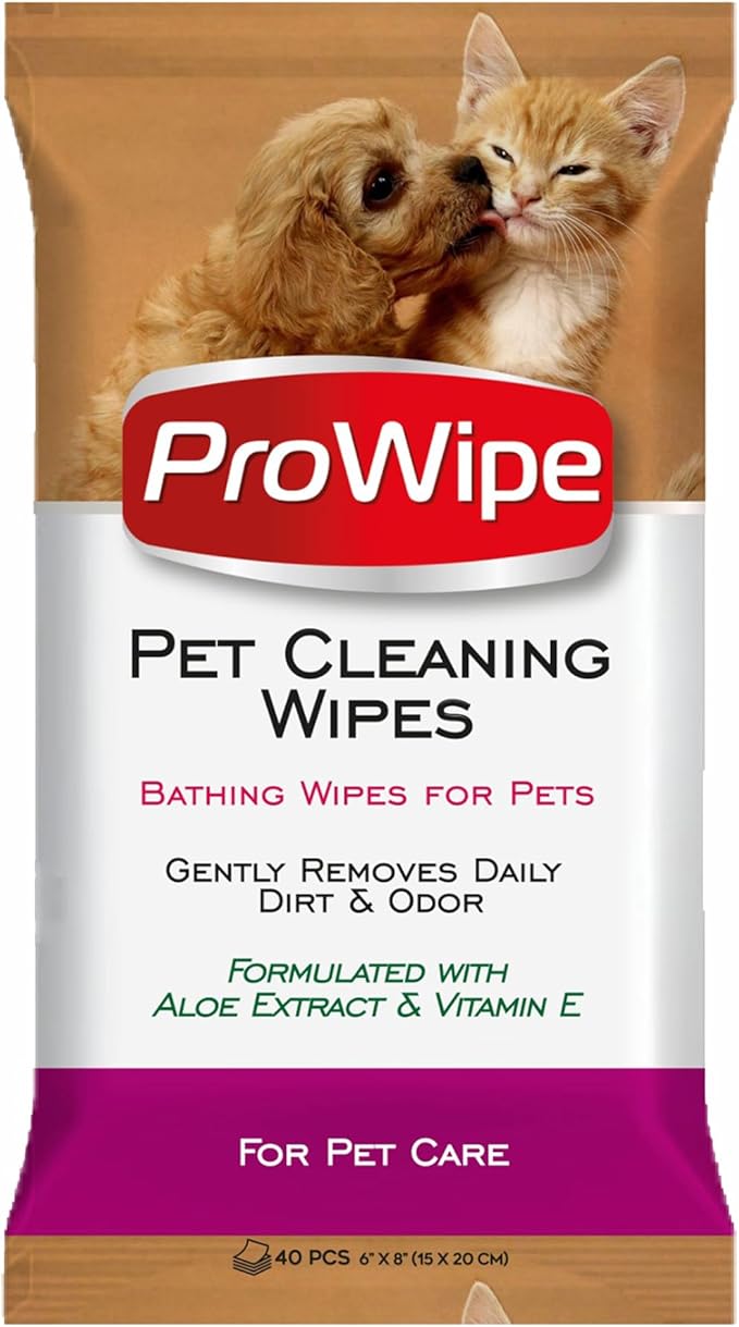 Pet Wipes, Dog Wipes, Cat Wipes, Grooming & Cleaning Wipes for Paws and Butt with Aloe Extract & Vitamins, Perfect as Eye, Ear Wipes, Suitable for Puppy, Kitten, Dogs and Cats, 4Pack x 40-160