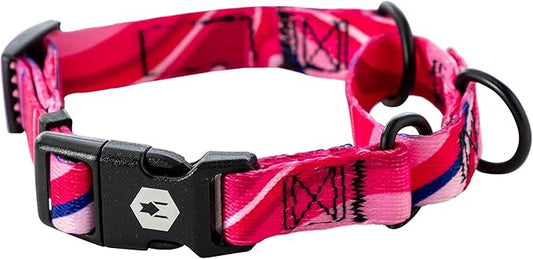 Wolfgang Heavy Duty Martingale Dog Collar with Quick Release Nylon Buckle for Walking & Training, MarbleSwirl Print, Medium