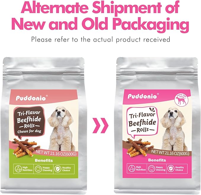Dog Treats, Triple Flavor Rawhide Sticks, Chicken Duck and Chicken Liver Wrapped Rawhide Dog Chews, Suitable for Medium and Small Dogs, 21.16 oz