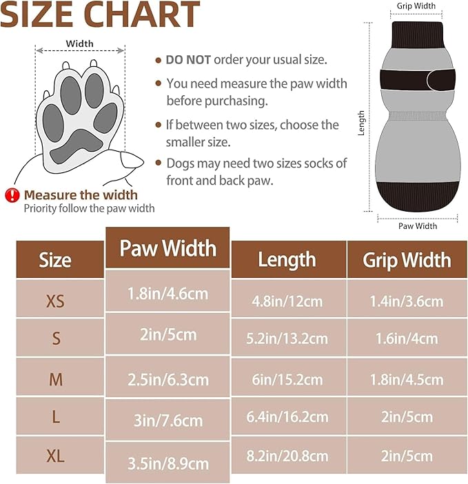 PUPTECK Anti-Slip Dog Socks with Double Sides Grips for Small Medium Large Dogs Hardwood Floors Prevents Licking, Dog Shoes for Hot Pavement Traction Control for Senior Dogs, Fuschia, L