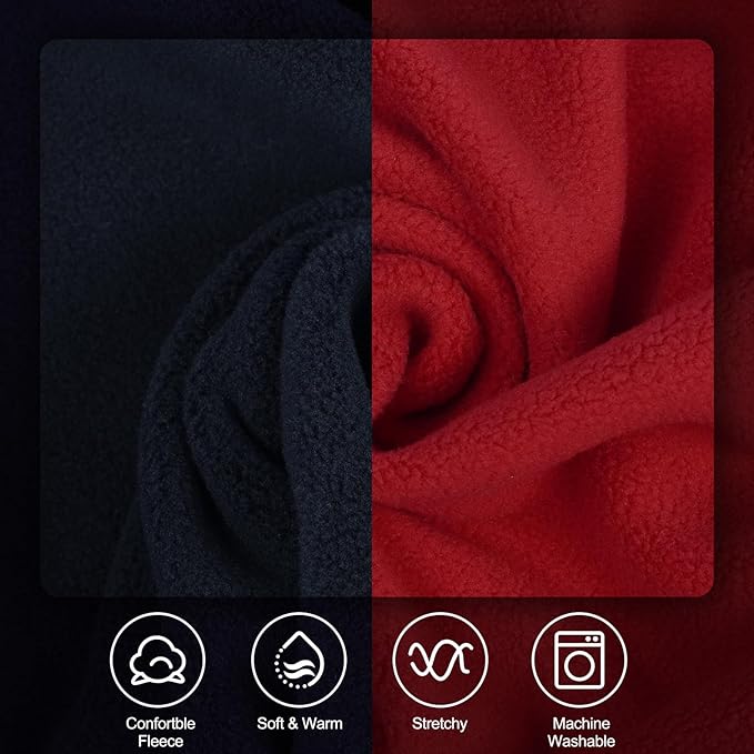 IECOii 2 Pack Dog Fleece Sweater, Warm & Soft, Stretchy & Cozy Large Pets Coats for Boy Girl with Leash Hole, Dogs Sweaters for Outdoor Activities in Fall & Winter (Size XL, Blue & Red)