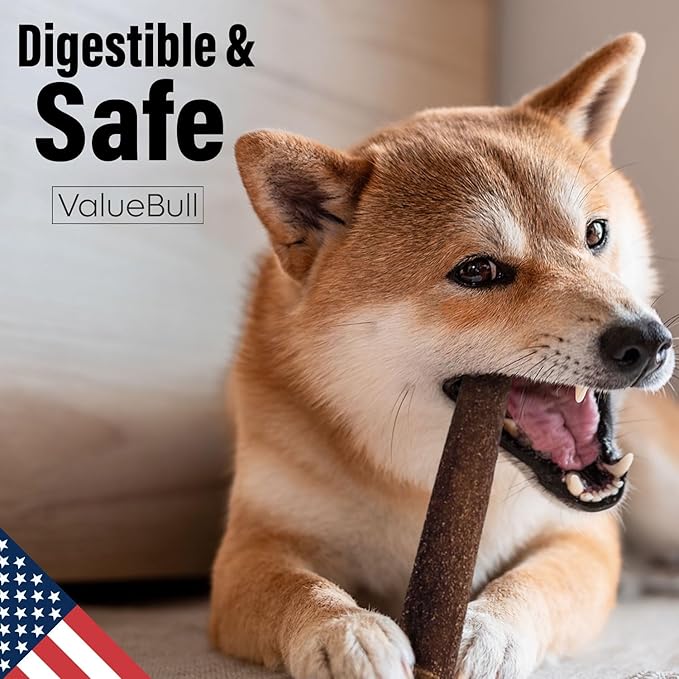 ValueBull USA Collagen Sticks for Small Dogs, 6 Inch Thin Chews, Natural Dog Treats, 50 Count - Promotes Joint, Skin & Coat Health with Glucosamine and Chondroitin