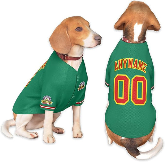 Custom Dog Baseball Jersey with Name Number Logo for Small Pet Dogs-Personalized Dog Shirts