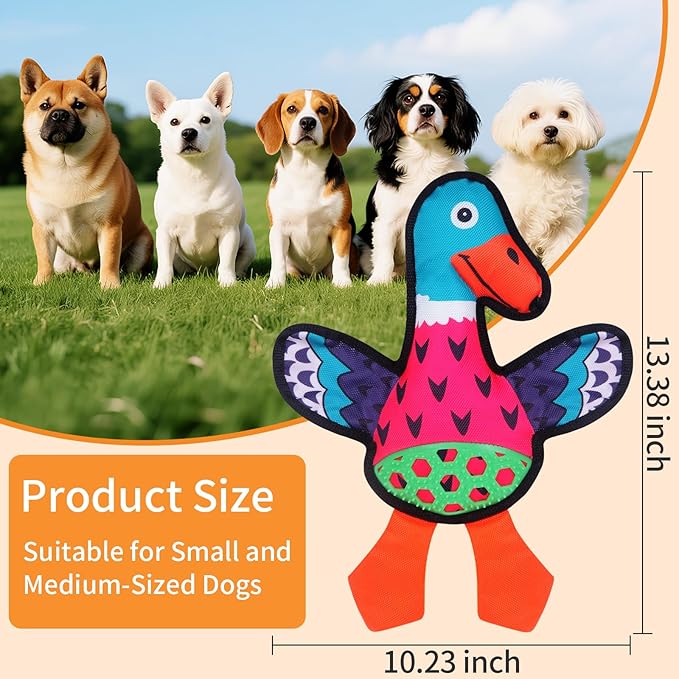 Squeaky Dog Toys, Crinkle Dog Toy,Colorful Absurd Duck Dog Toys,Interactive Dog Toy,Fun for Indoor Puppies,Chewing and Play(Pink)