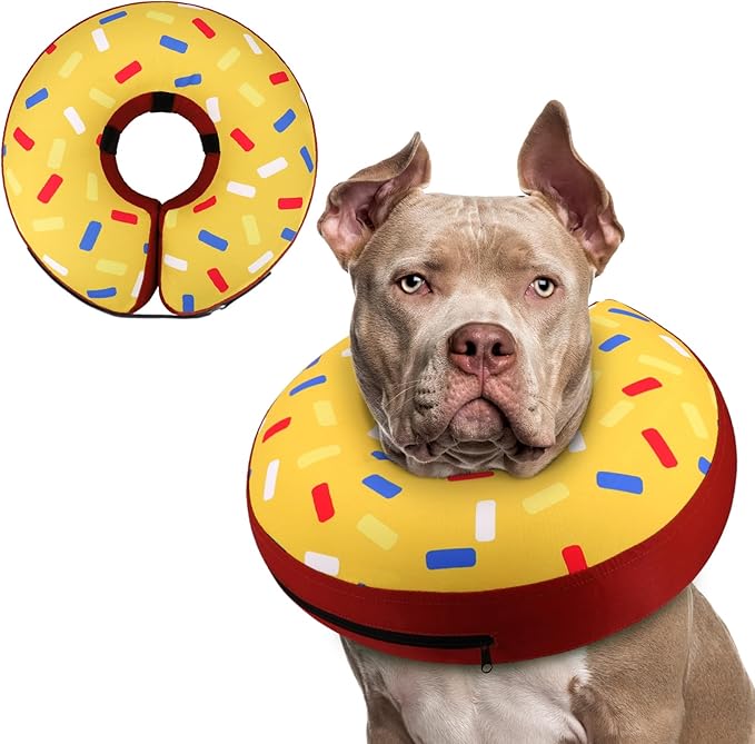 Supet Inflatable Dog Cone Collar Alternative After Surgery, Dog Neck Donut Collar Recovery E Collar for Neuter, Soft Pet Cone for Small Medium Large Dogs