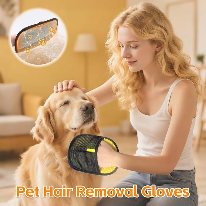 2025 Newly Cats & Dogs Electrostatic Pet Hair Remover Glove for Clothing, Couch, Carpet, Furniture,Car Seat Great Alternative to Pet Lint Roller 1pack