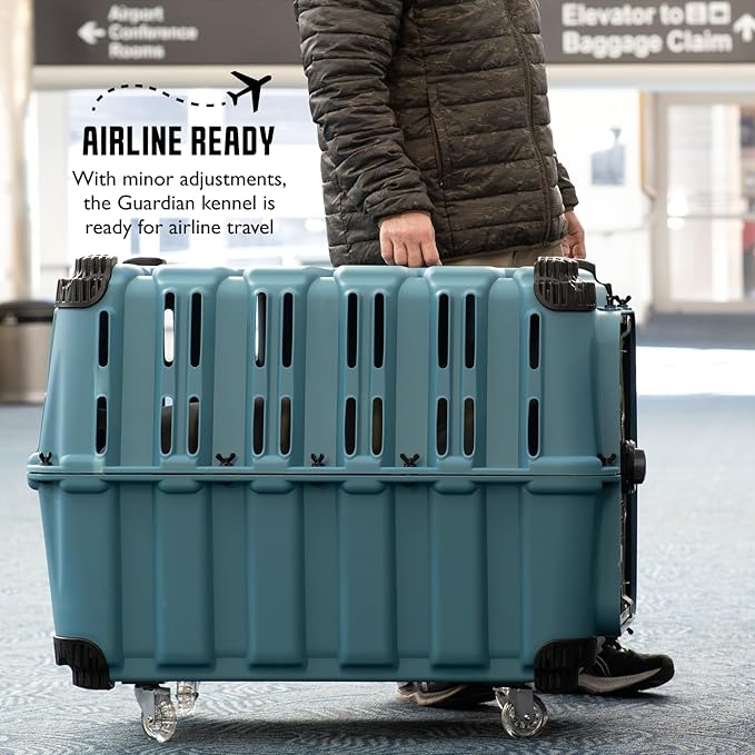 Mammoth Guardian Dog Kennel 36" Heavy Duty Travel & Outdoor Crate for Puppies, Small, Medium & Large Dogs, Secure 3 Bolt Lock, Adventure Ready for Hunting, Camping & Offroad – Lagoon Blue Kennel