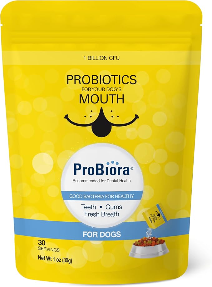 Probiora for Dogs | Dog Probiotic Supplement for Oral Care | Pet Probiotics to Reduce Bad Breath | Dog Nutritional Supplement for Dental Health | 30 Servings (Pouch)