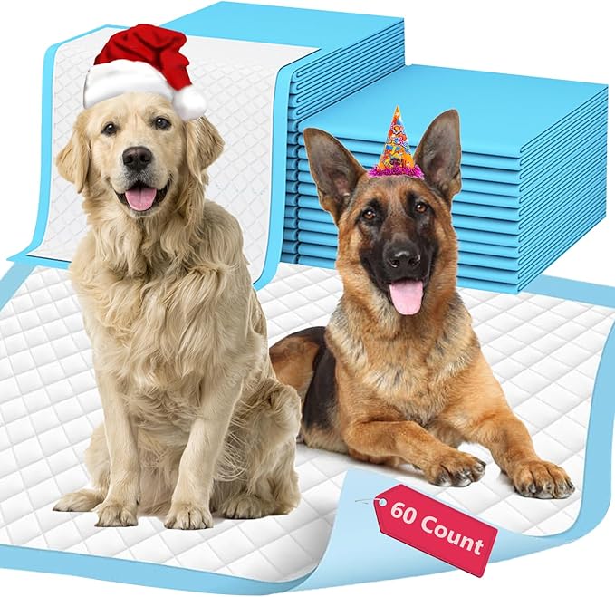 XXL Thicken Pet Pee Pads - 32"x36" 60 Count, Extra Large, Leak-Proof & Super Absorbent, Disposable Quick Dry Puppy Training Pads for Dogs, Cats & Pets