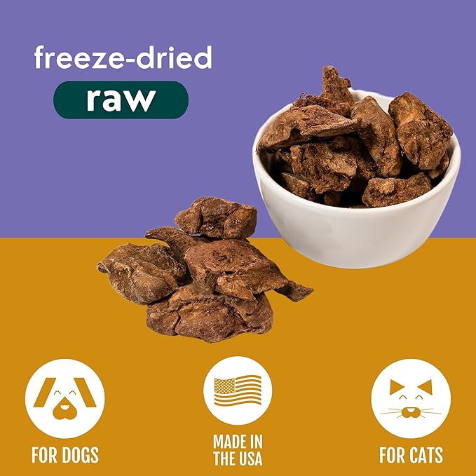 Momentum Carnivore Nutrition Freeze-Dried Chicken Liver Dog Treats – Single-Ingredient, Dog & Cat Treats – High-Protein, Grain-Free– 3.5 oz Bag