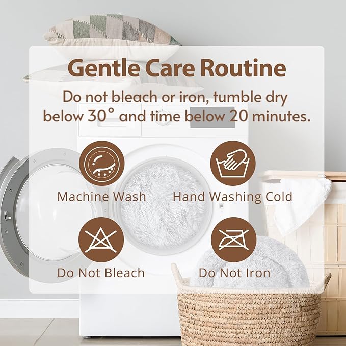 JOLLYVOGUE Calming Dog & Cat Bed for Small Dogs, Anti-Anxiety Donut Cuddler Cozy Soft Round Bed with Anti-Slip Bottom, Fluffy Faux Fur Plush Cushion Beds for Small Medium Pets (20")