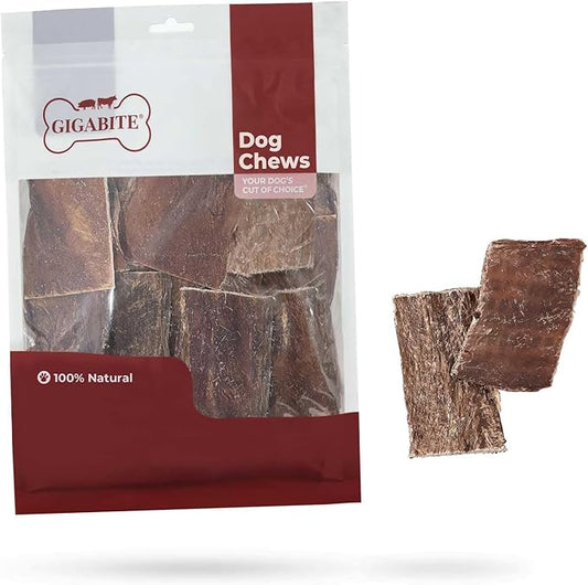 GigaBite Single Ingredient All Natural Free Range Bully Treats and Chews - Bully Sticks/Bladder Sticks/Beef Esophagus by Best Pet Supplies - Esophagus Strips Taffy, 1 Pound