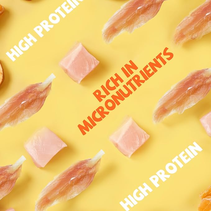 Dog Treats Chicken Tender Wrapped Cod Sticks, Rawhide-Free High Protein Dog Jerky Soft Chews, Healthy Training Snacks for Small Medium Large Dogs, 9-10 Counts, 10.6oz