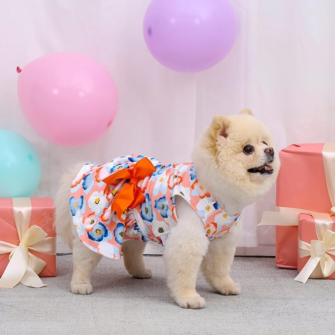 CuteBone Velvet Dog Dresses for Small Dogs, Stylish & Soft Fabric, Comfortable Fit for Everyday Wear, Perfect for Special Occasions NCVA13S