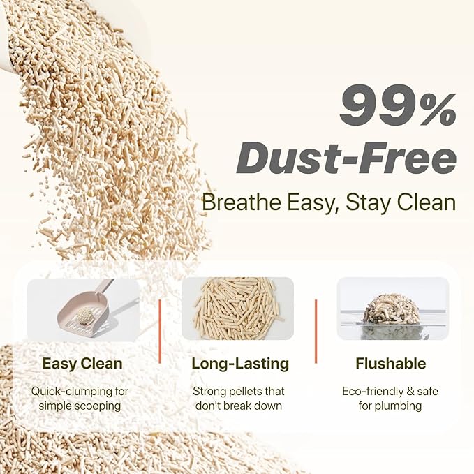 Michu Tofu Cat Litter Natural Clumping Tofu Cat Litter, Fast Clumping and Easily Scoop-able 5.5lb/88oz 5 Scents - Original + Ocean Fresh, 2 Pack