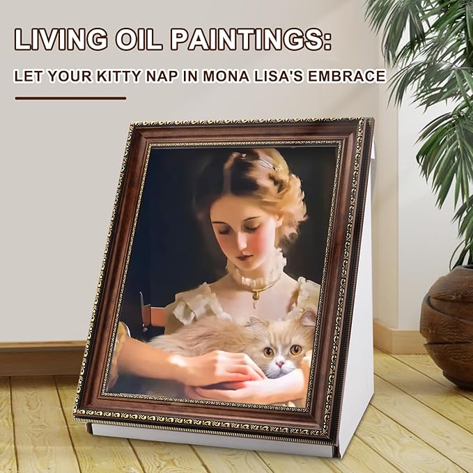 Texsens 3-in-1 Cat Scratcher Art Frame - Interactive Cat Bed & Scratching Pad with Painting Background - Eco-Friendly Decor & Furniture for Cats & Kittens