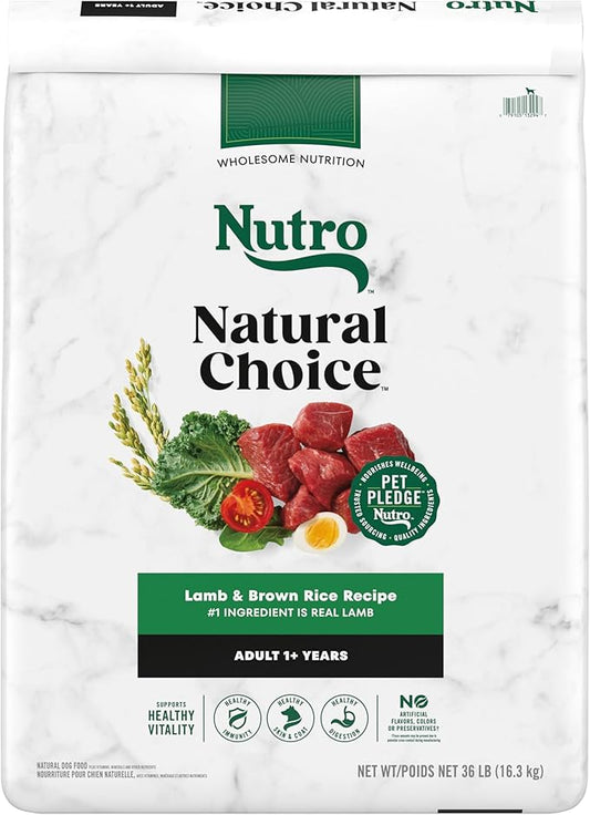 Nutro Natural Choice Adult Dry Dog Food, Lamb and Brown Rice Recipe, 36 lb Bag