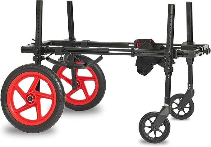 Pro Series Dog Wheels for All The Dogs Back Legs Hyperlight Fiber Side Arms All Terrain Foam Tires - Chair + Front Wheel Kit (Large)