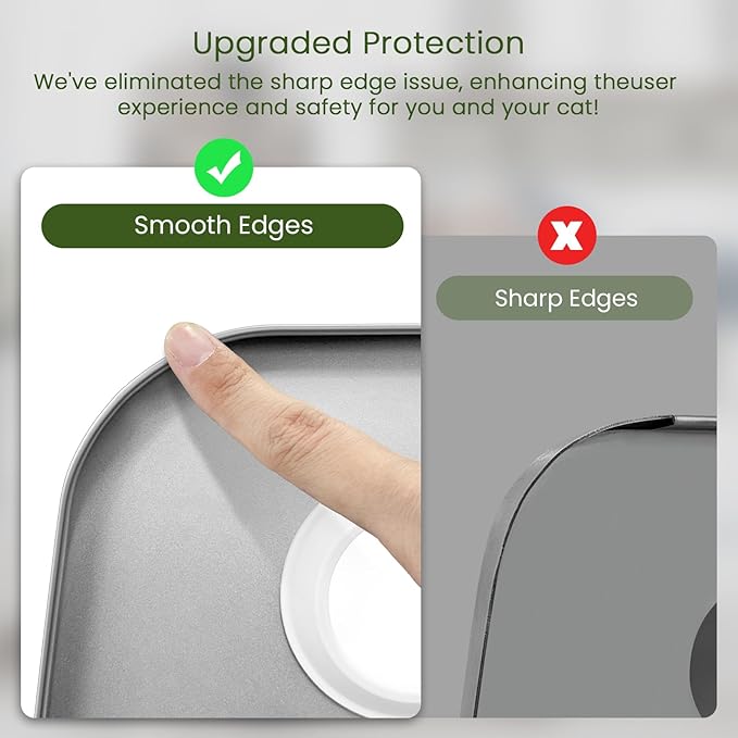 One-Piece Stainless Steel Cat Litter Box, 14.5" High-Sided Metal Litter Pan with Extra Wide Entry, Rust-Proof, Easy to Clean, No Odor, with Wheels & Handles, Perfect for Large or Multi-Cat Homes